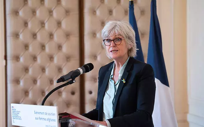 Isabelle Lonvis-Rome au cours de l'événement de soutien aux femmes afghanes