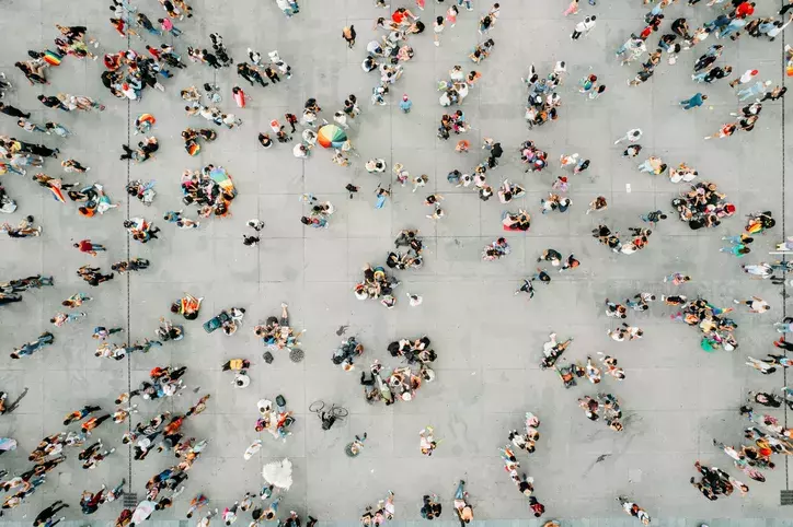 Foule  vue de haut