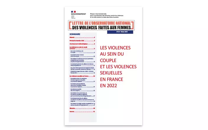 Visuel de la lettre d'observation nationale des violences faites aux femmes